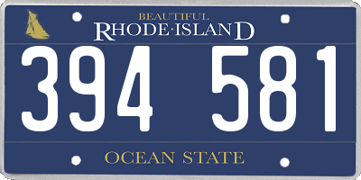 RI license plate 394581