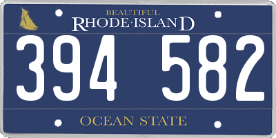 RI license plate 394582