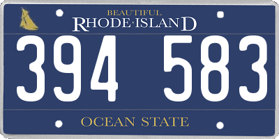 RI license plate 394583