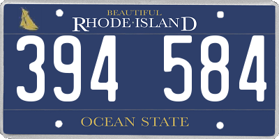RI license plate 394584