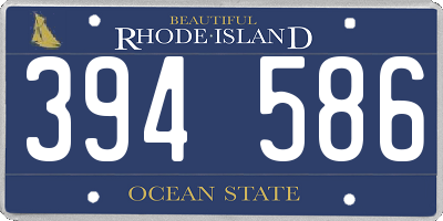 RI license plate 394586