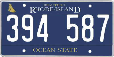 RI license plate 394587