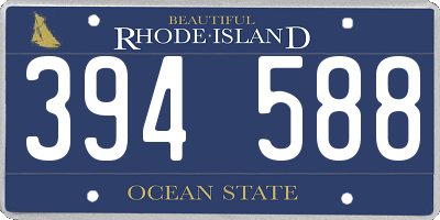 RI license plate 394588