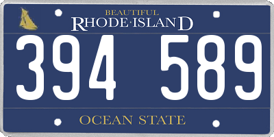 RI license plate 394589