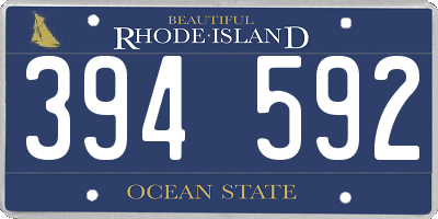 RI license plate 394592