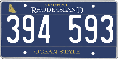 RI license plate 394593