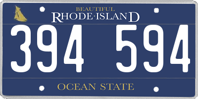 RI license plate 394594