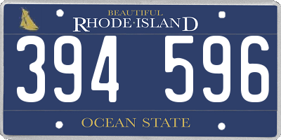 RI license plate 394596