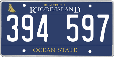 RI license plate 394597