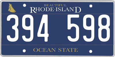RI license plate 394598