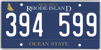 RI license plate 394599