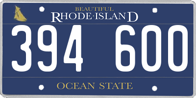 RI license plate 394600
