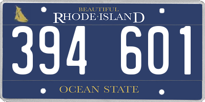 RI license plate 394601