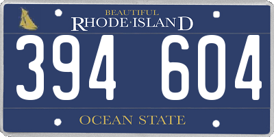 RI license plate 394604