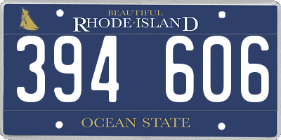 RI license plate 394606