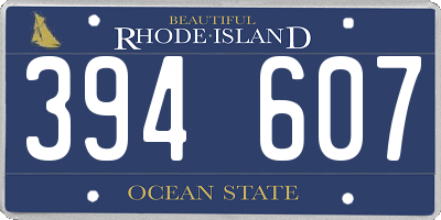 RI license plate 394607