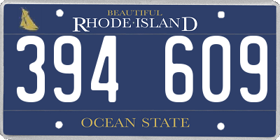 RI license plate 394609