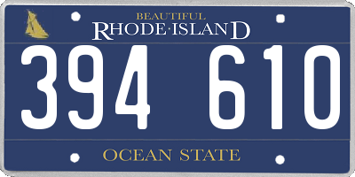 RI license plate 394610