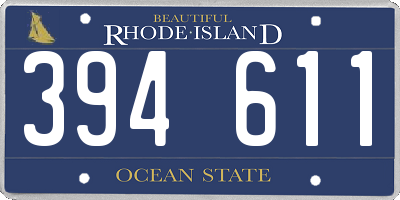 RI license plate 394611