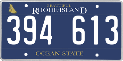 RI license plate 394613