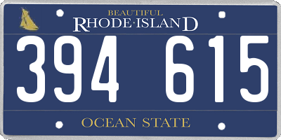 RI license plate 394615