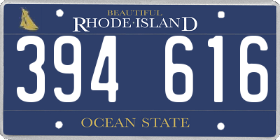 RI license plate 394616