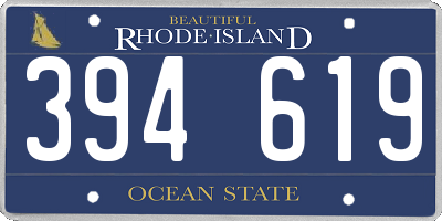 RI license plate 394619