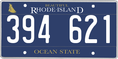 RI license plate 394621