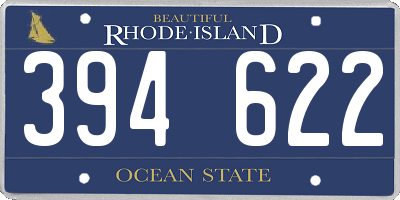 RI license plate 394622