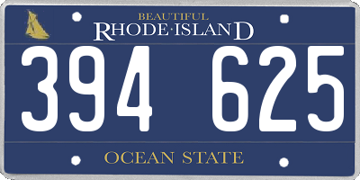 RI license plate 394625