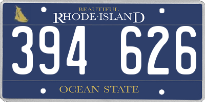 RI license plate 394626