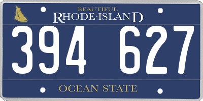 RI license plate 394627