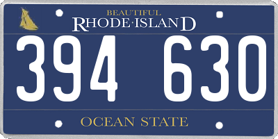 RI license plate 394630