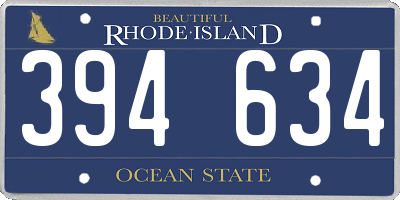 RI license plate 394634