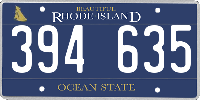 RI license plate 394635