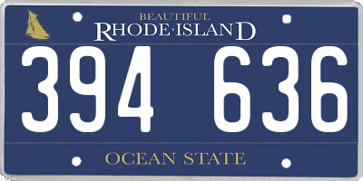 RI license plate 394636
