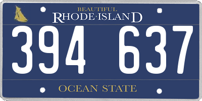 RI license plate 394637