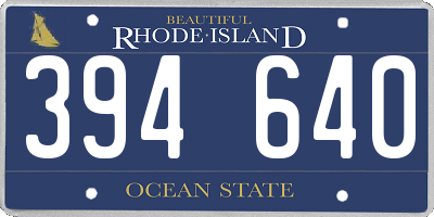 RI license plate 394640