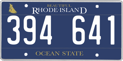 RI license plate 394641