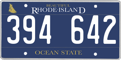 RI license plate 394642