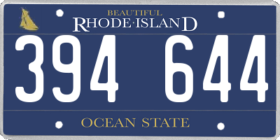 RI license plate 394644