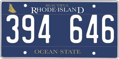 RI license plate 394646