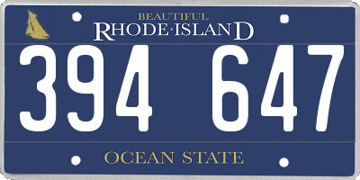 RI license plate 394647