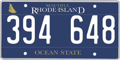 RI license plate 394648