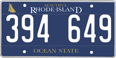 RI license plate 394649