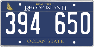 RI license plate 394650