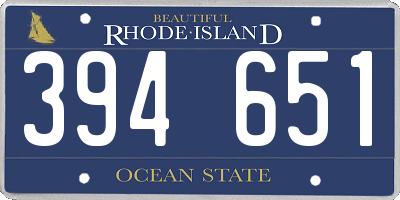 RI license plate 394651