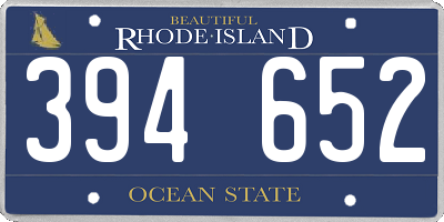 RI license plate 394652