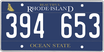 RI license plate 394653