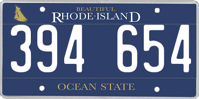 RI license plate 394654